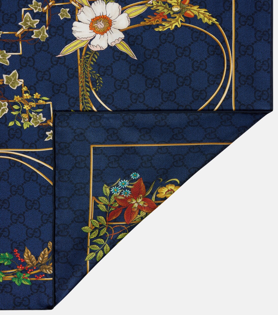 GG floral silk twill scarf | Gucci