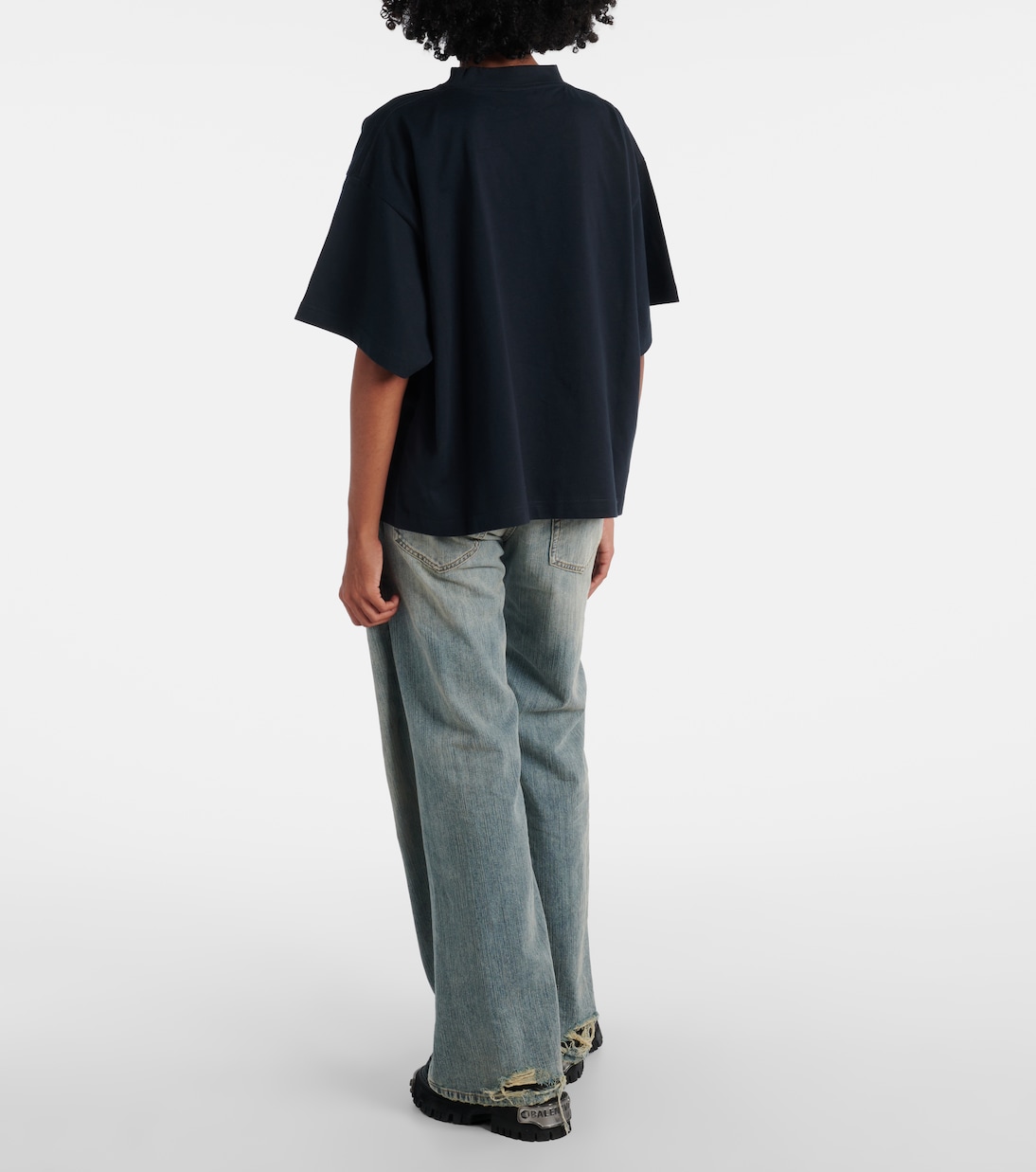 T-shirt in jersey di cotone con logo | Balenciaga