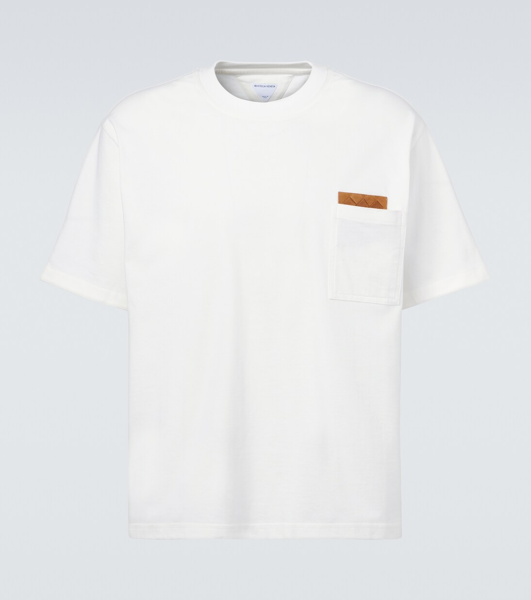Suede-trimmed cotton jersey T-shirt | Bottega Veneta