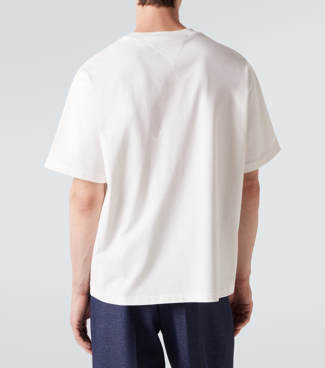 Suede-trimmed cotton jersey T-shirt | Bottega Veneta