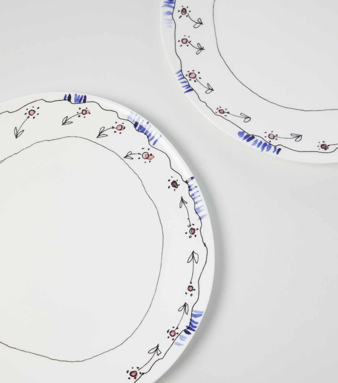 Midnight Flowers Anemone Milk set of 2 dinner plates by Marni | Serax