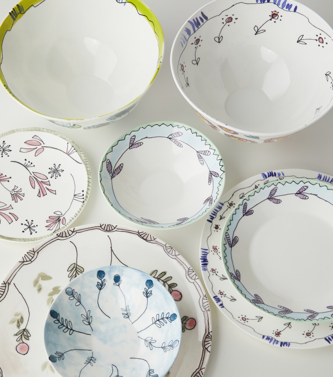 Midnight Flowers Anemone Milk set of 2 dinner plates by Marni | Serax