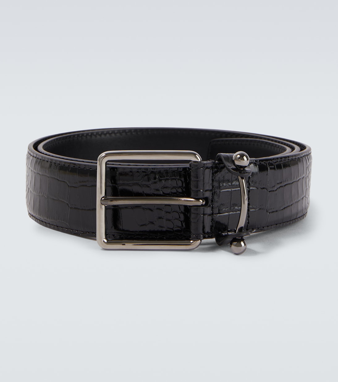 Croc-effect leather belt | Christian Louboutin