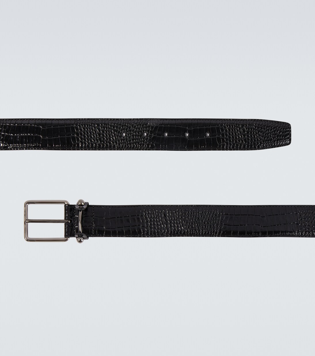 Croc-effect leather belt | Christian Louboutin