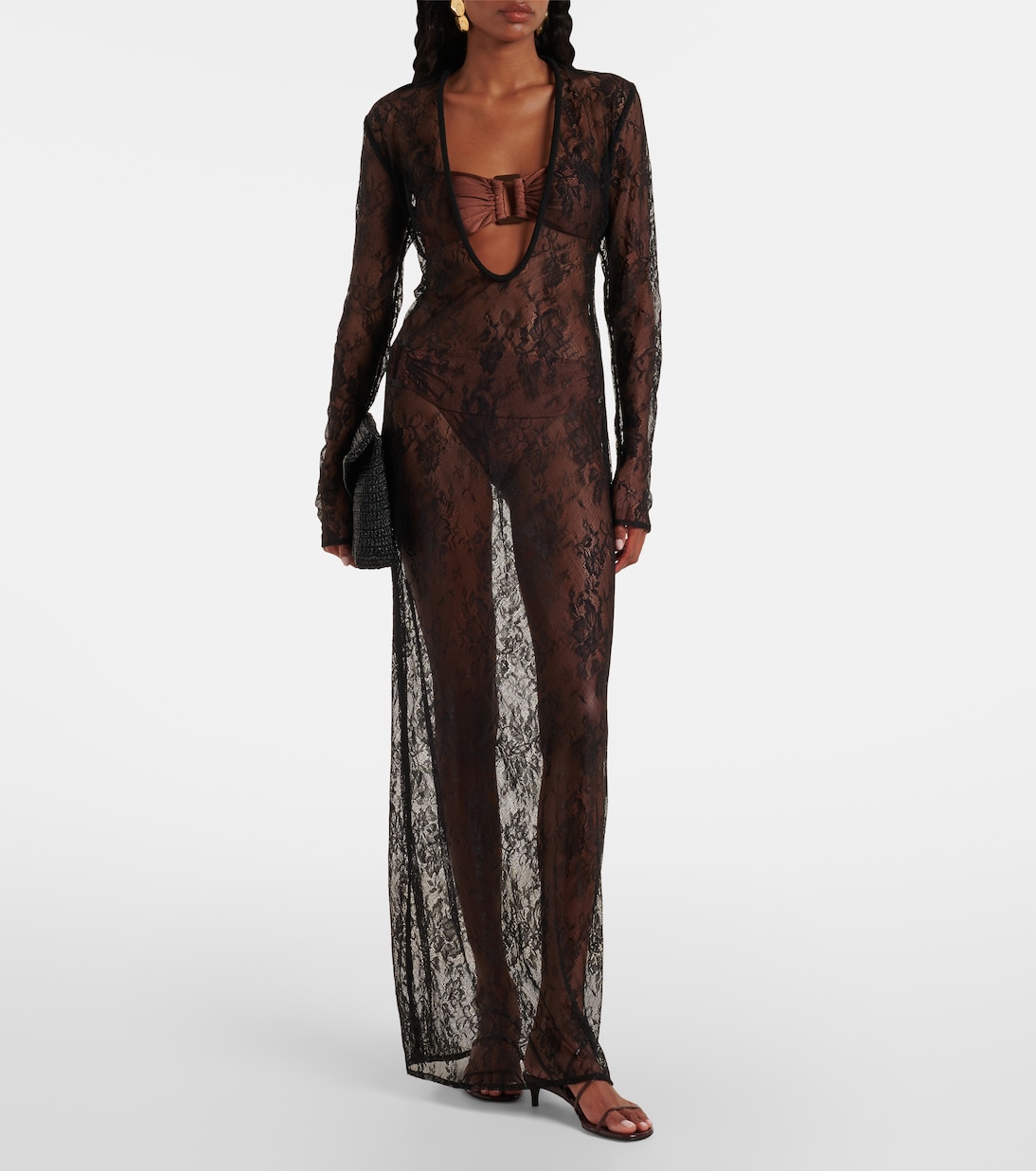 Sheer lace maxi dress | Adriana Degreas