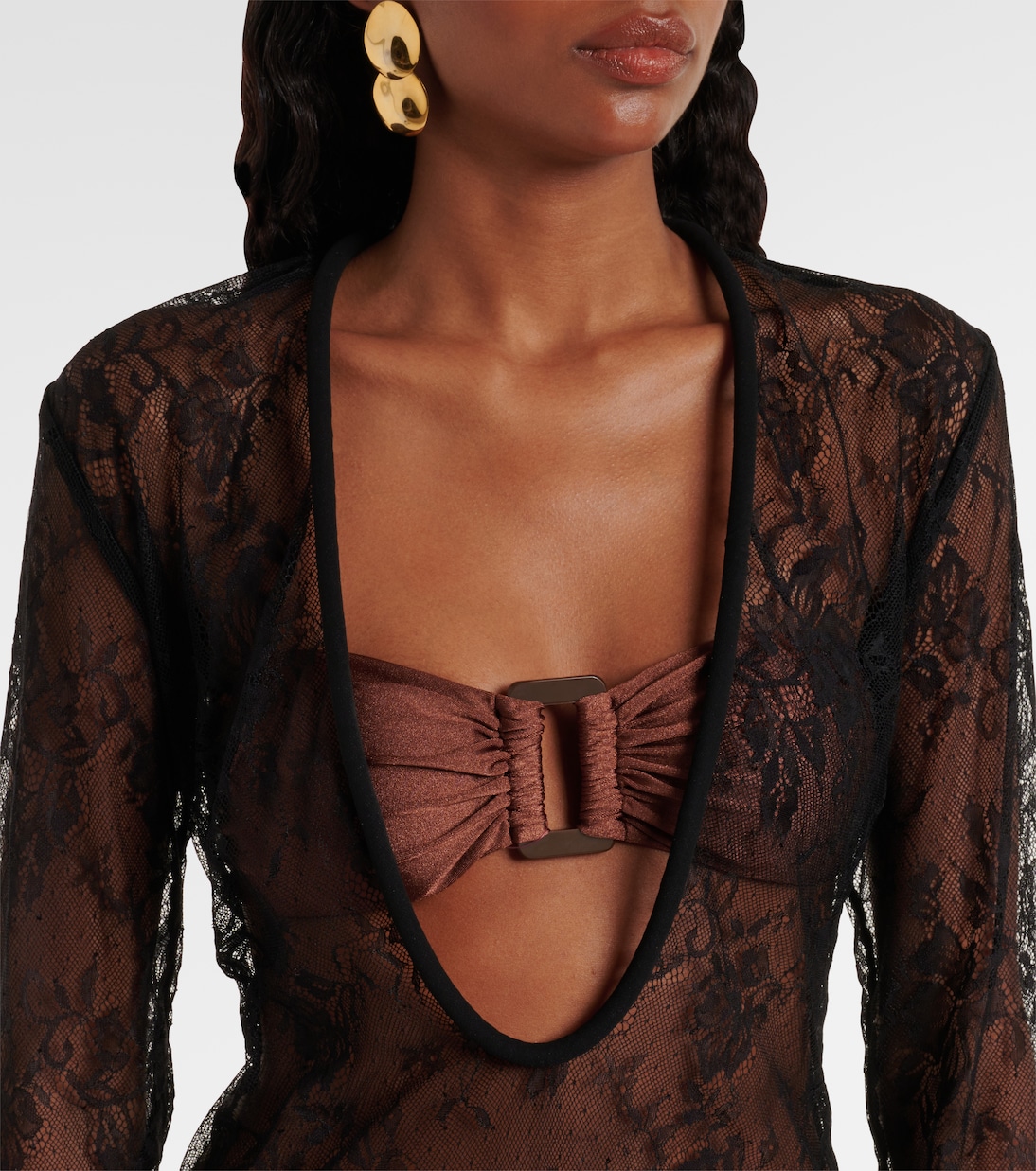 Sheer lace maxi dress | Adriana Degreas