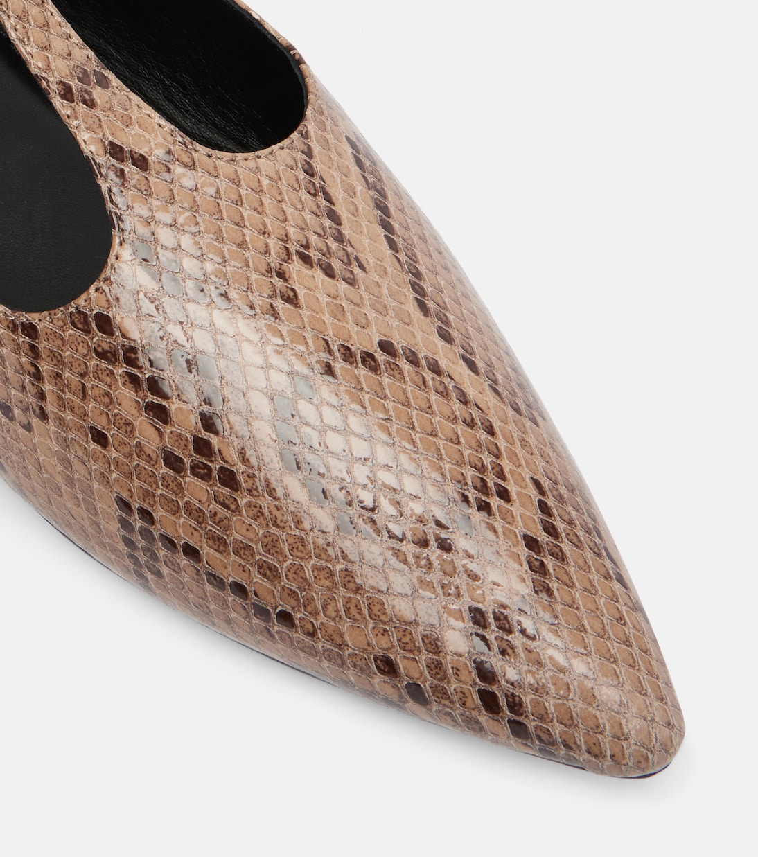 Ward蛇纹效果皮革玛丽珍平底鞋 | A.Emery