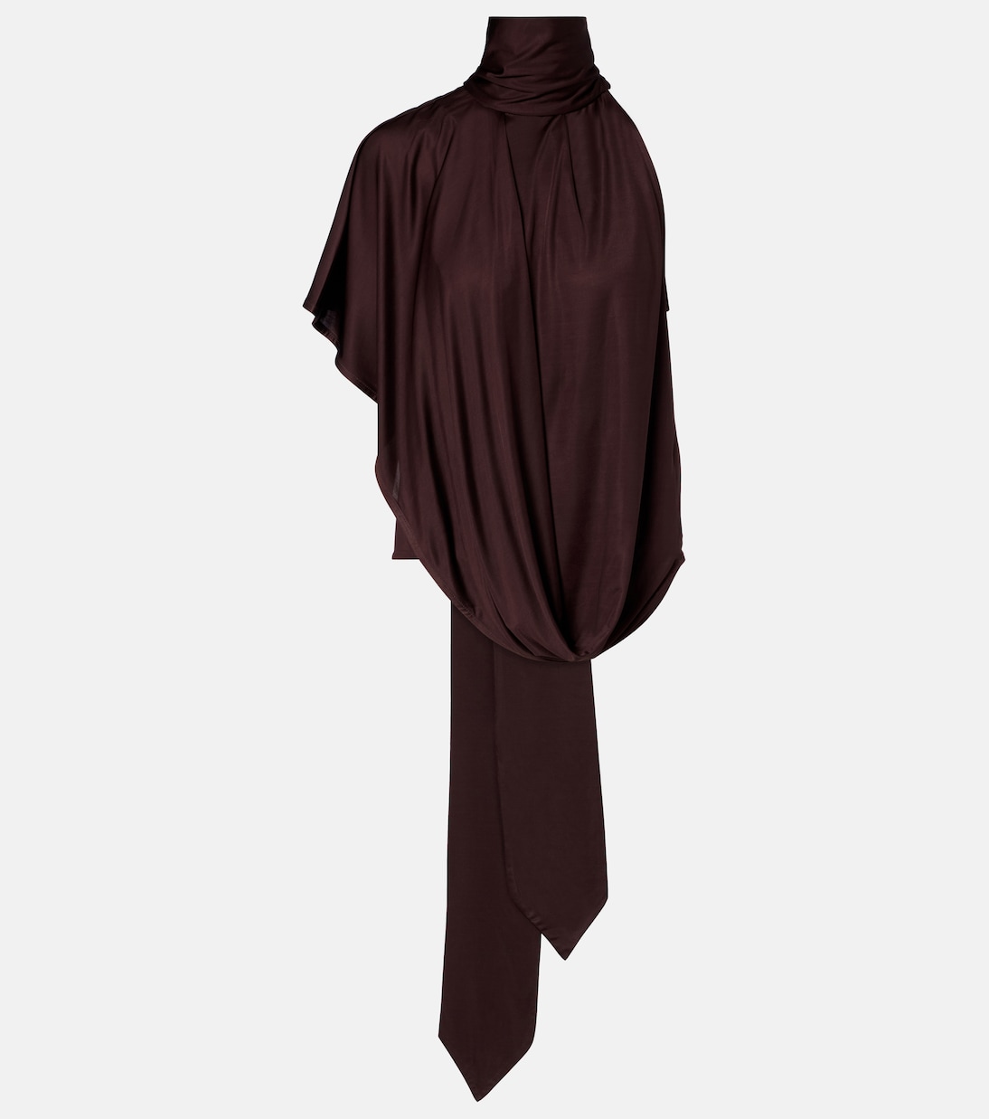 Scarf-detail draped satin top | Dries Van Noten
