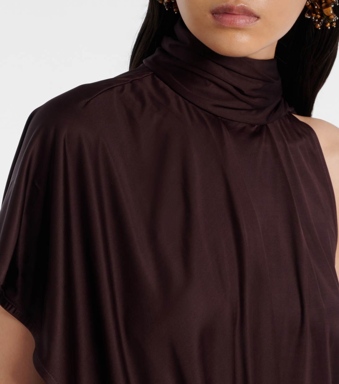 Scarf-detail draped satin top | Dries Van Noten