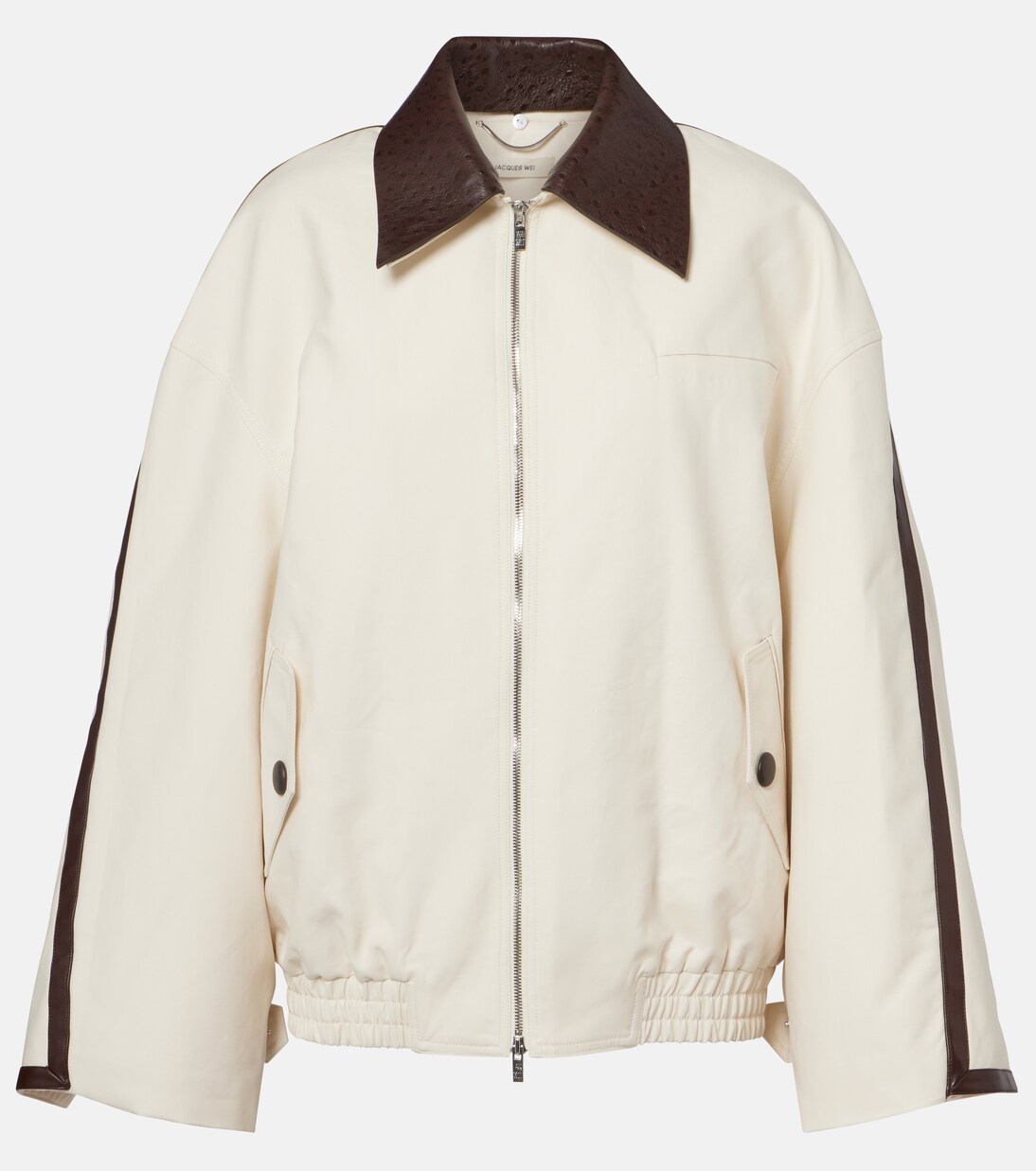 Leather-trimmed cotton jacket | Jacques Wei