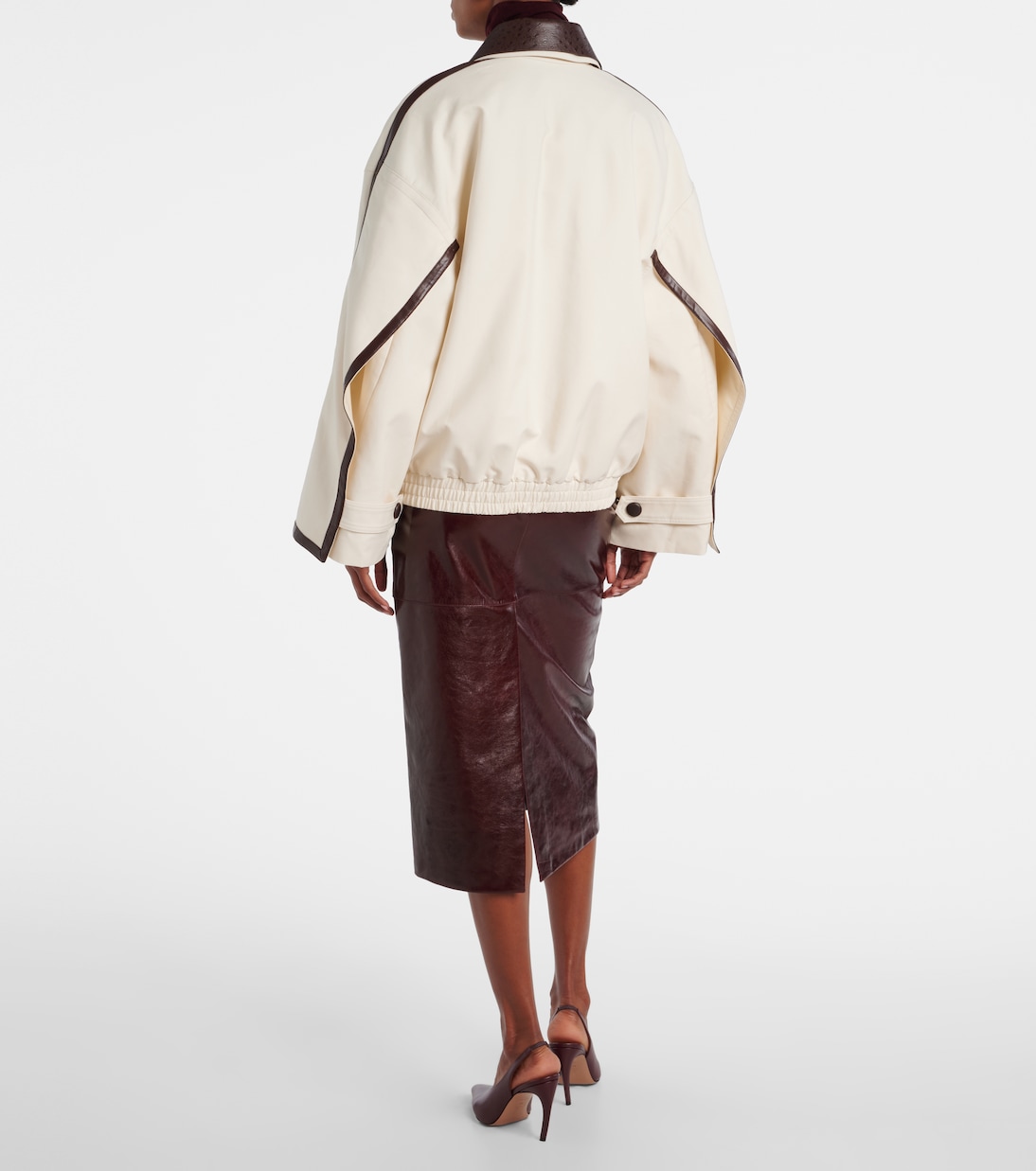 Leather-trimmed cotton jacket | Jacques Wei