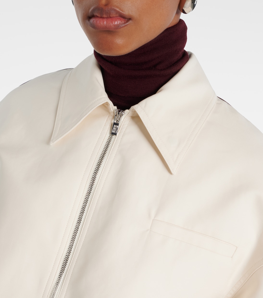 Leather-trimmed cotton jacket | Jacques Wei