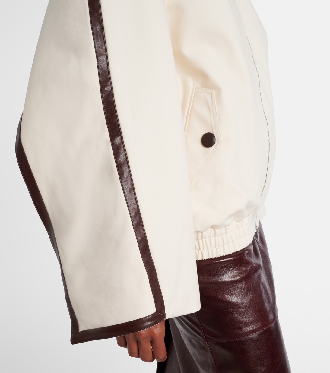 Leather-trimmed cotton jacket | Jacques Wei