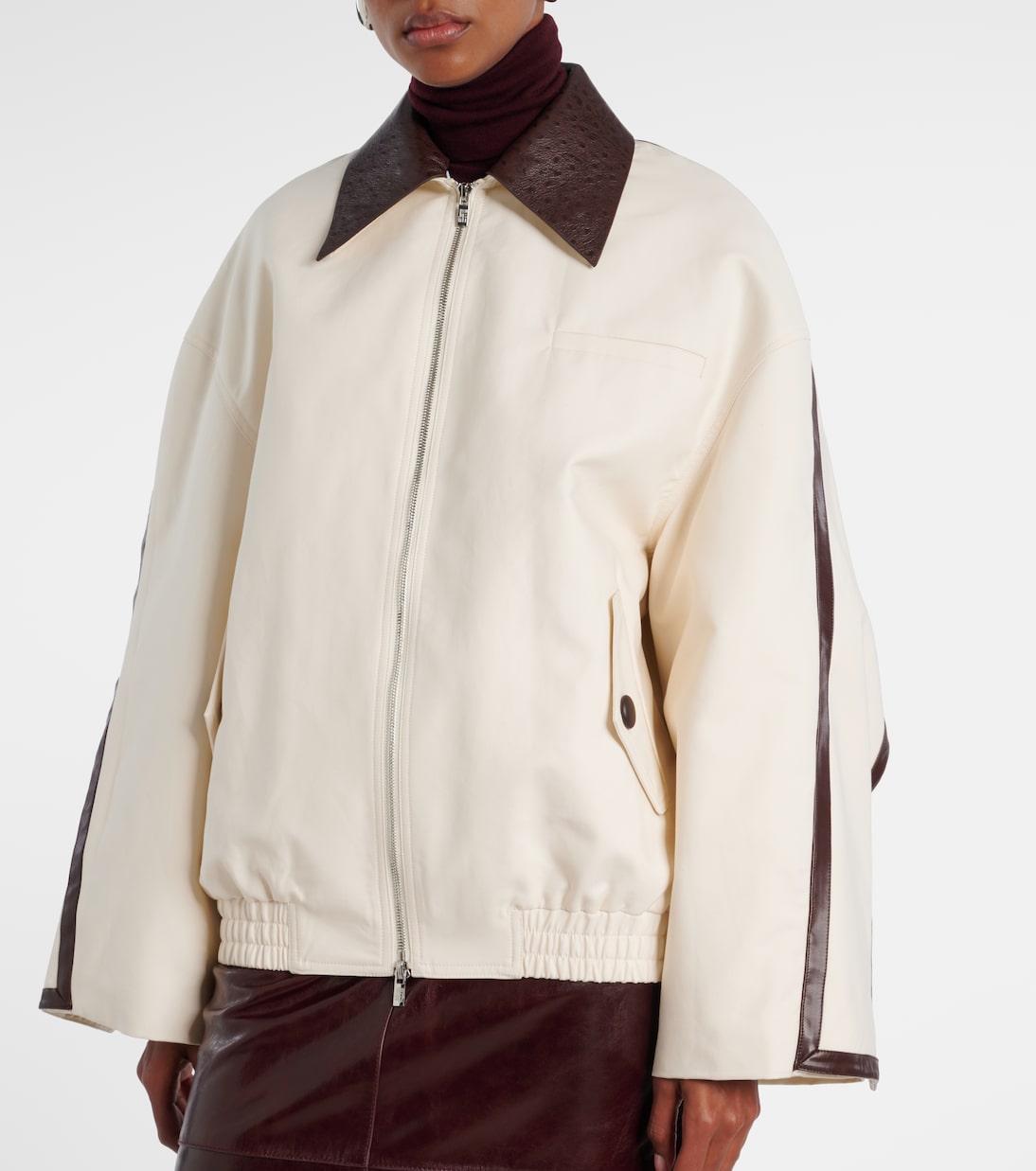 Leather-trimmed cotton jacket | Jacques Wei