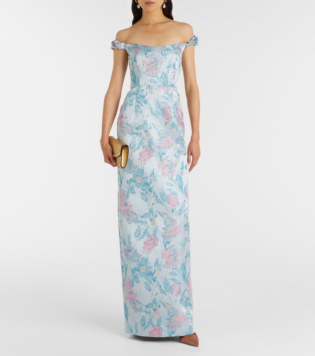 Yolanda floral off-shoulder brocade gown | Markarian