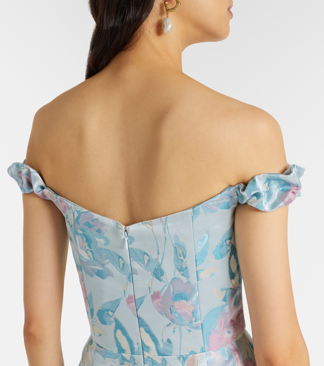 Yolanda floral off-shoulder brocade gown | Markarian