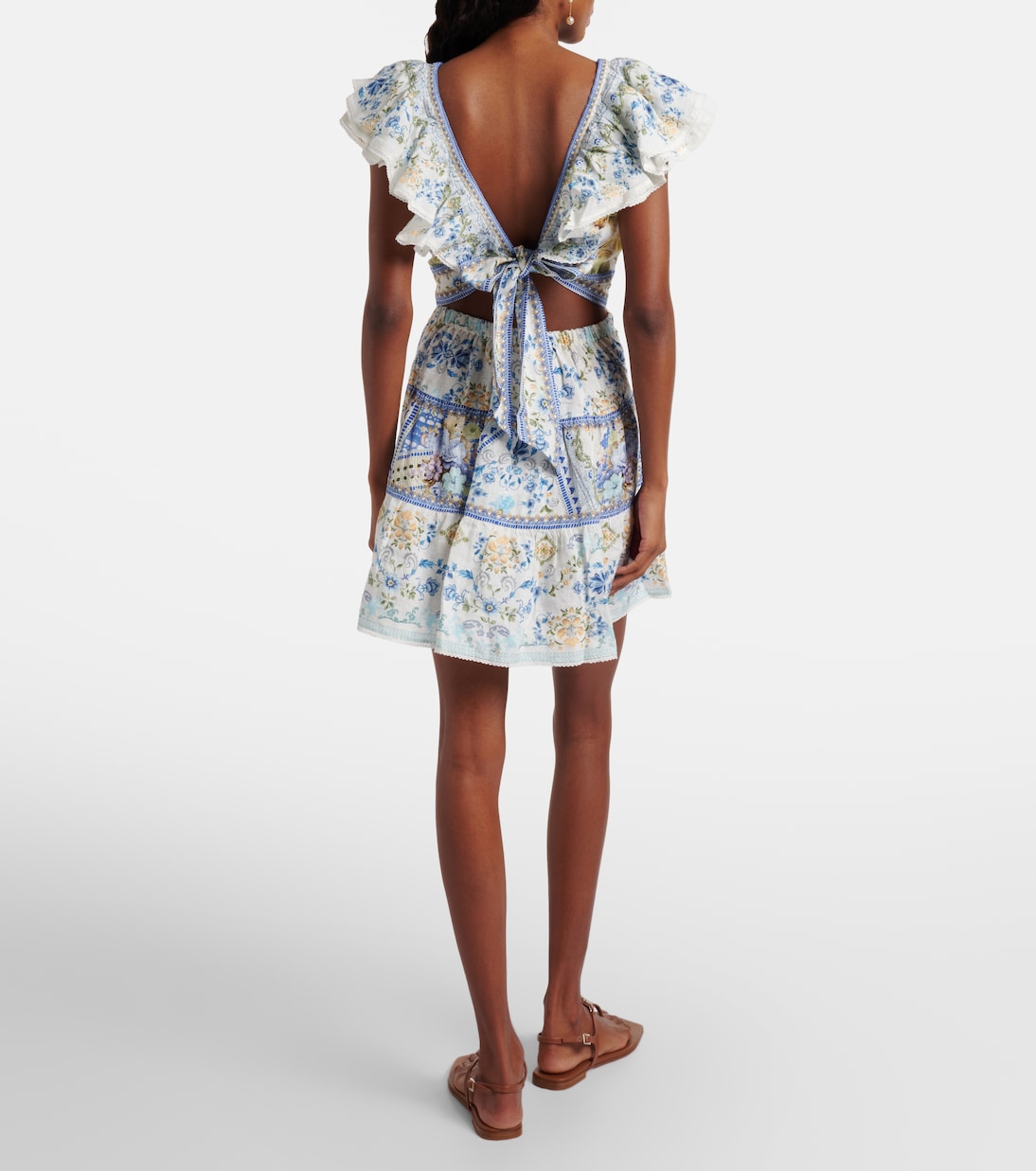 Embellished floral linen minidress | Camilla