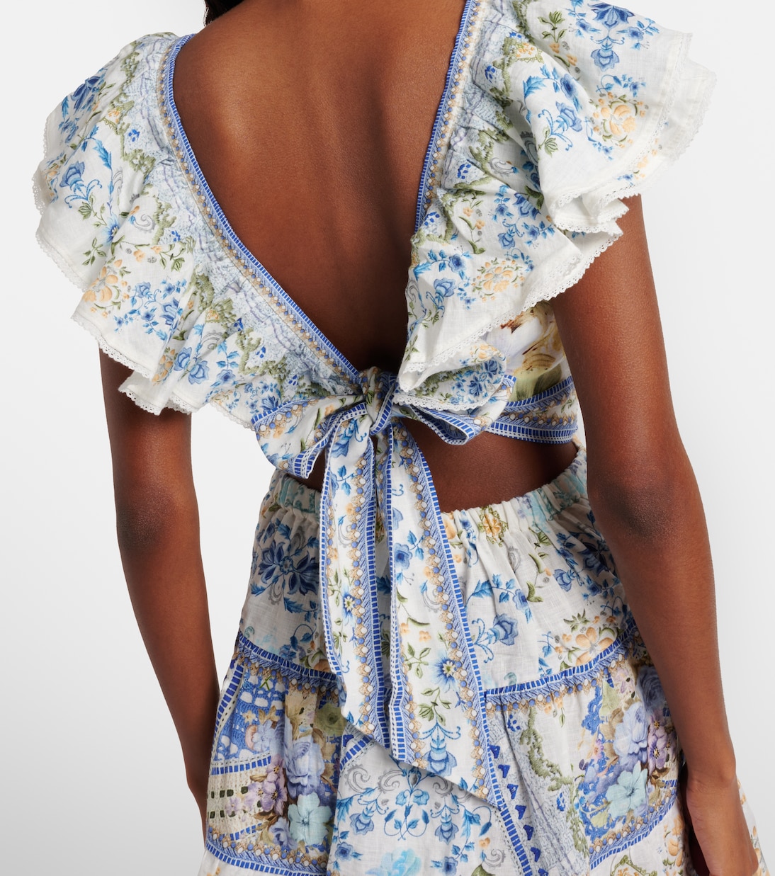 Embellished floral linen minidress | Camilla