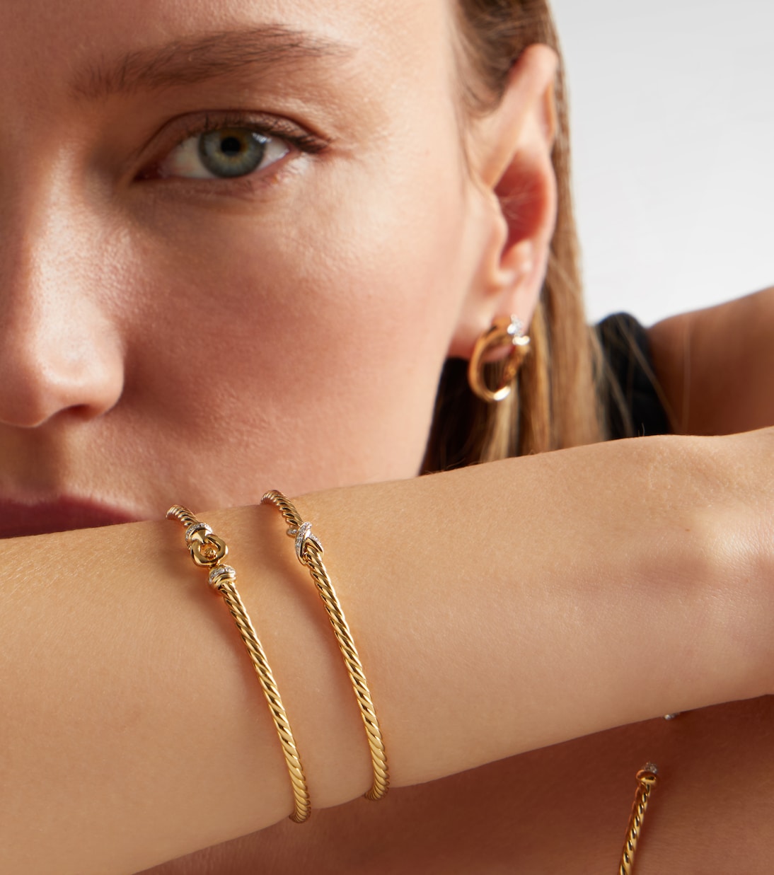 Armband Cablespira® Flex Micro aus 18kt Gelbgold mit Diamanten | David Yurman