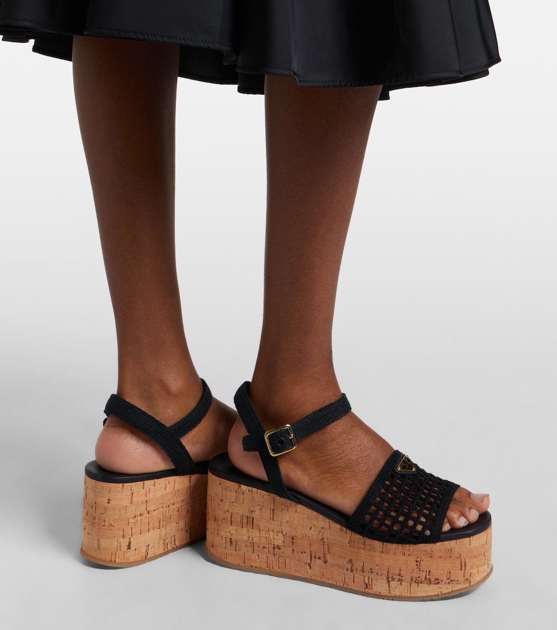 Wedge-Sandalen aus Häkelstrick | Prada