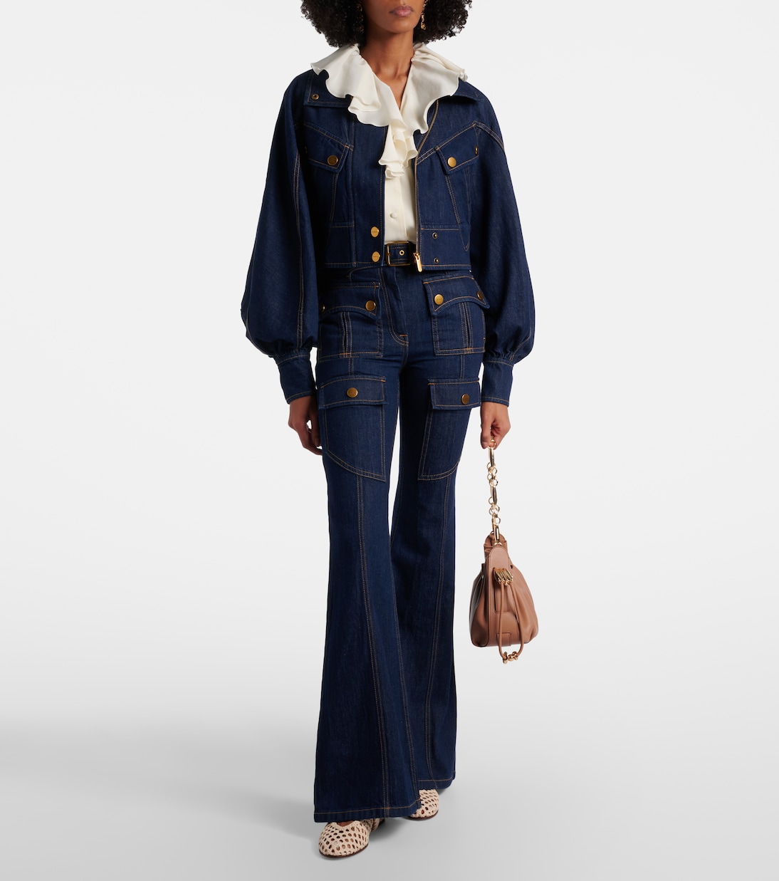 Luna belted flared jeans | Zimmermann