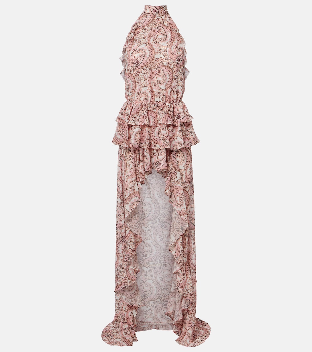 Malena涡纹荷叶边不对称加长连衣裙 | Bananhot