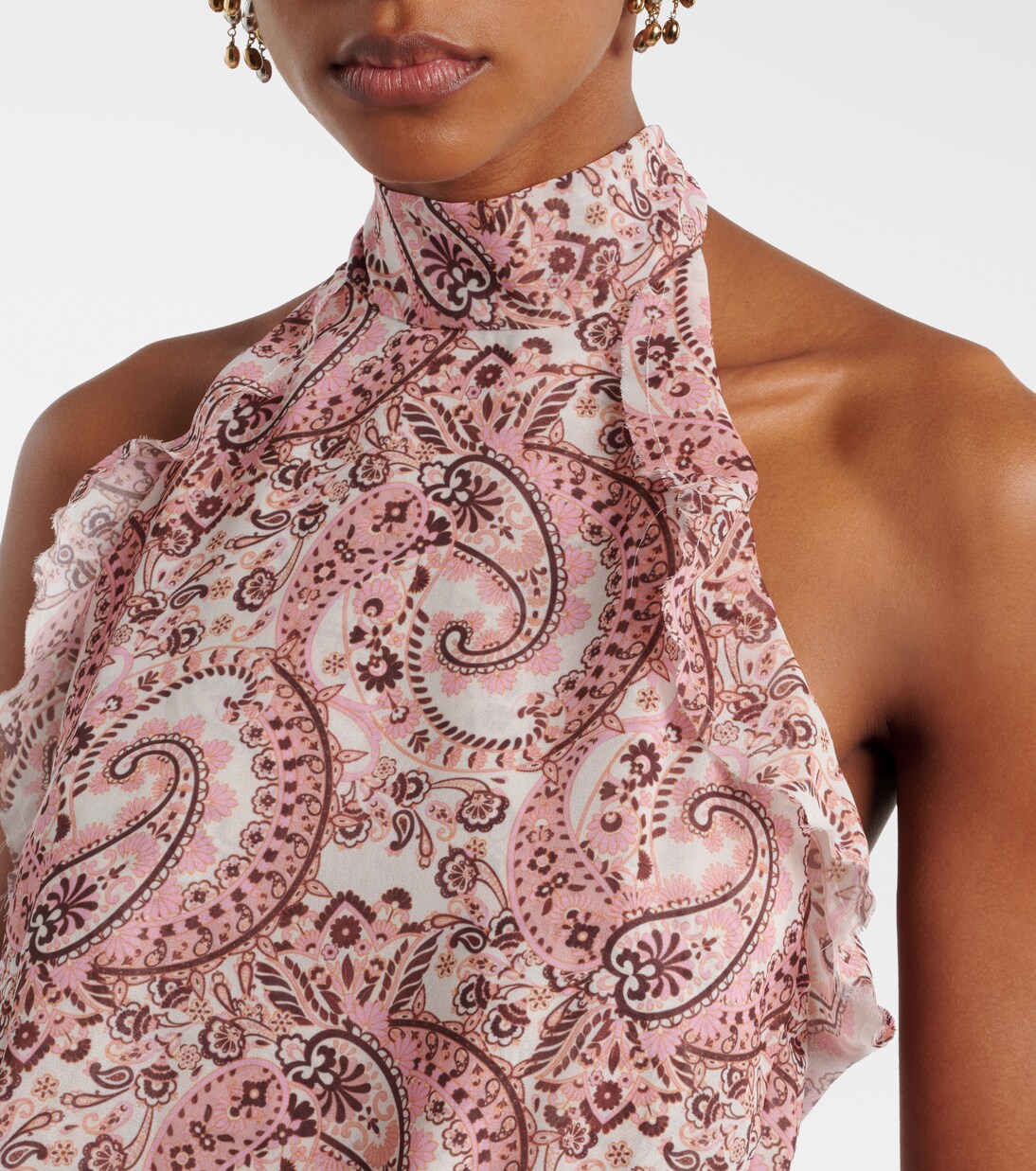 Malena涡纹荷叶边不对称加长连衣裙 | Bananhot