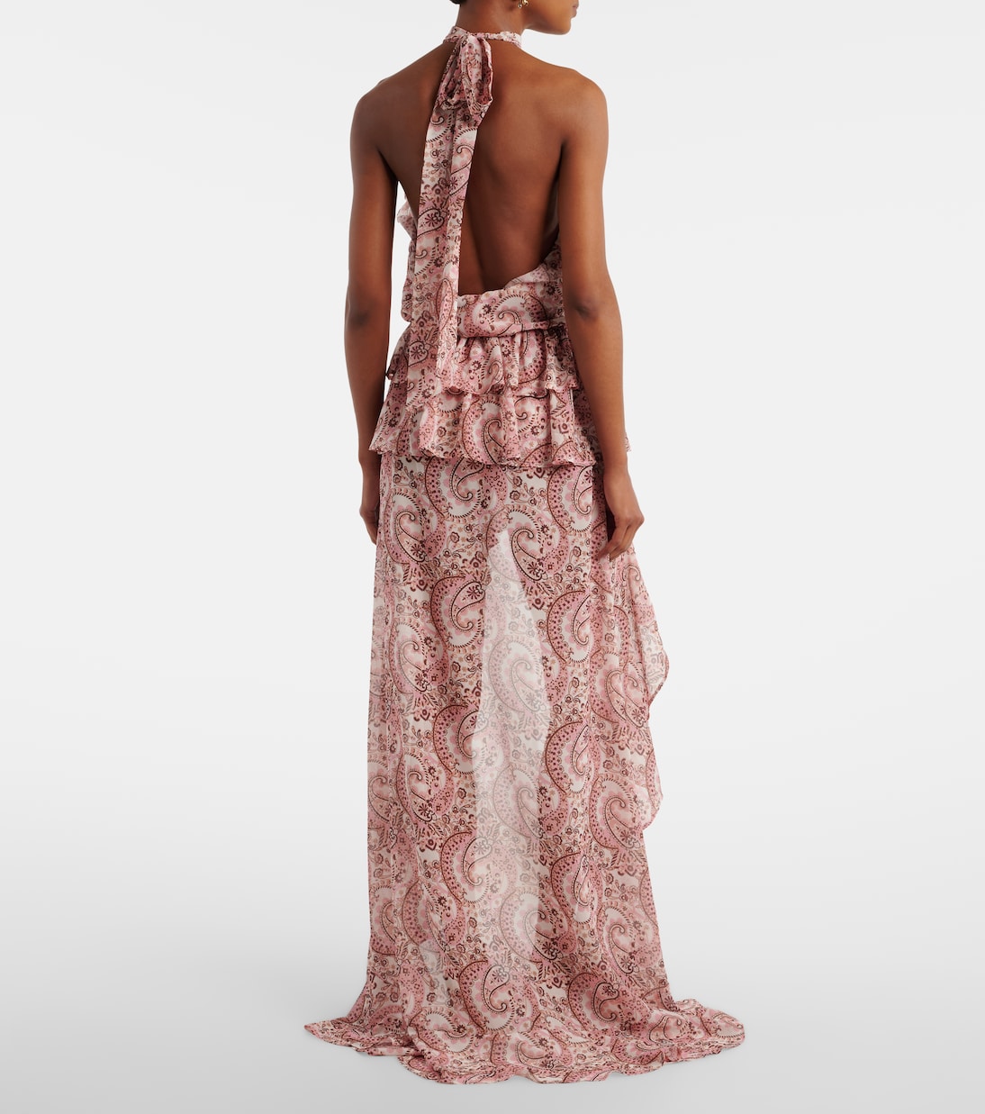 Malena涡纹荷叶边不对称加长连衣裙 | Bananhot