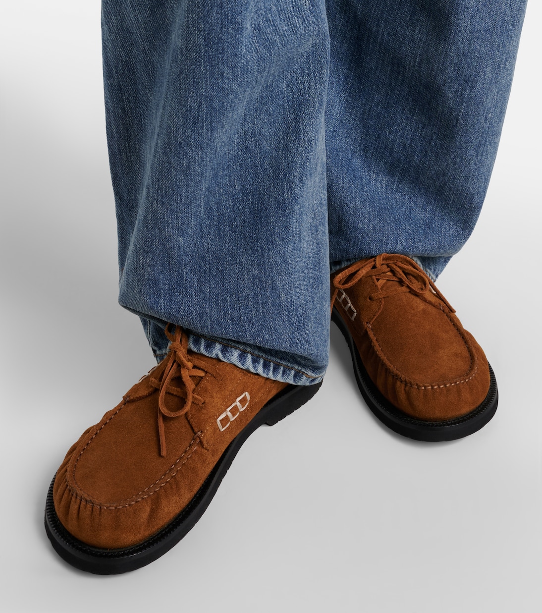 Ruffled suede boat shoes | JW Anderson