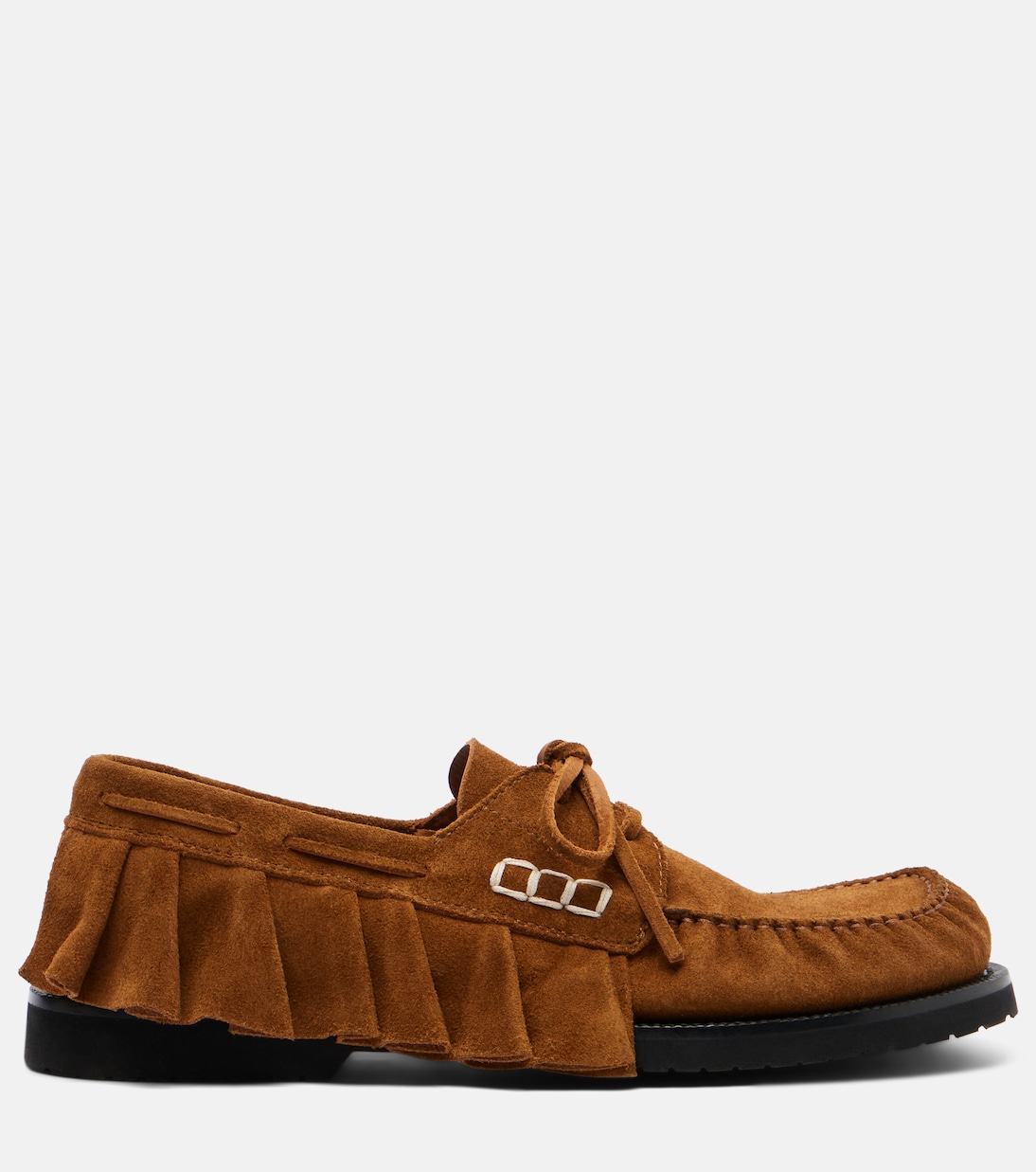 Ruffled suede boat shoes | JW Anderson