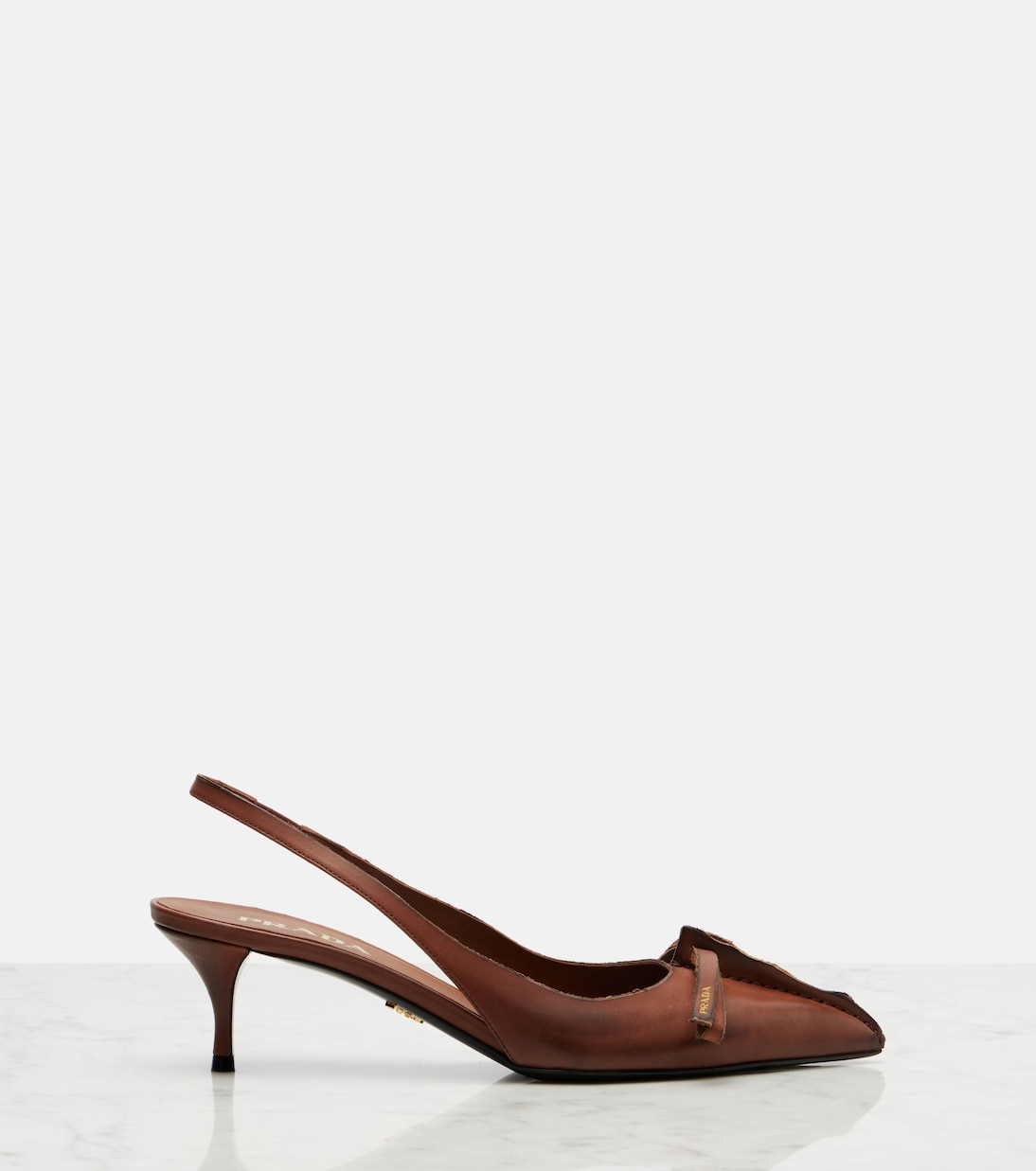 Leather slingback pumps | Prada