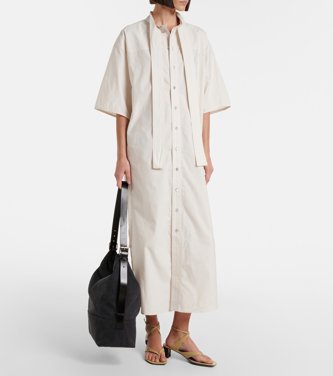 Tote Bag aus Canvas mit Lederbesatz | Lemaire