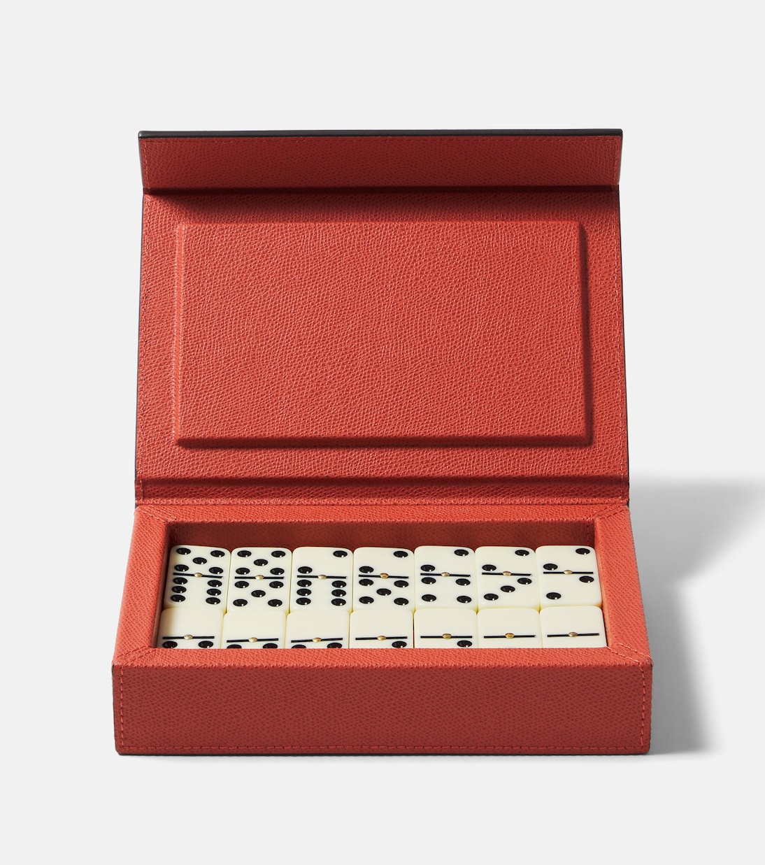 Parma leather and walnut domino set | Giobagnara