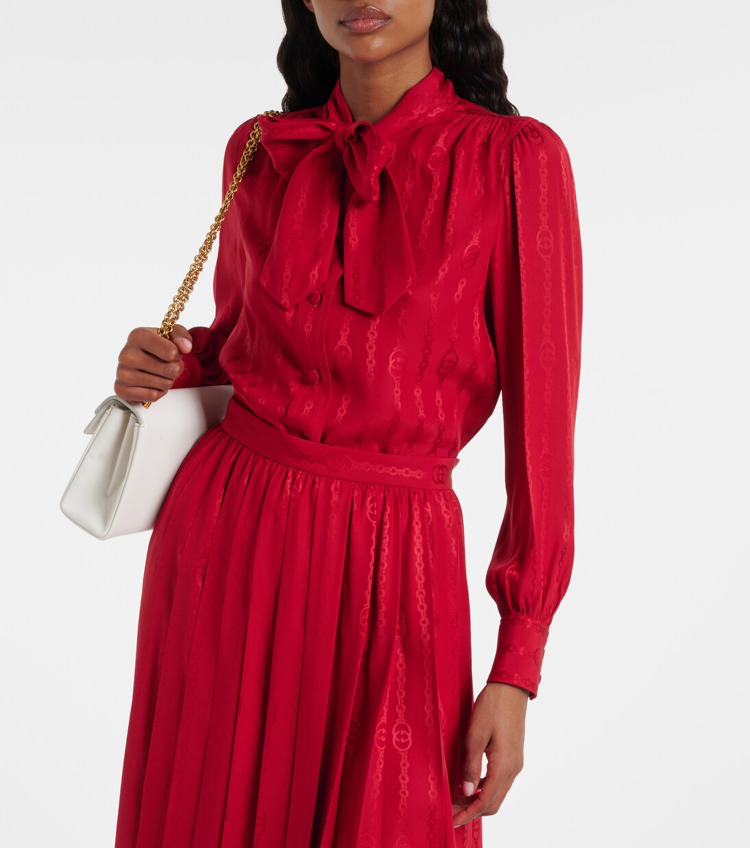 Interlocking G silk jacquard blouse | Gucci