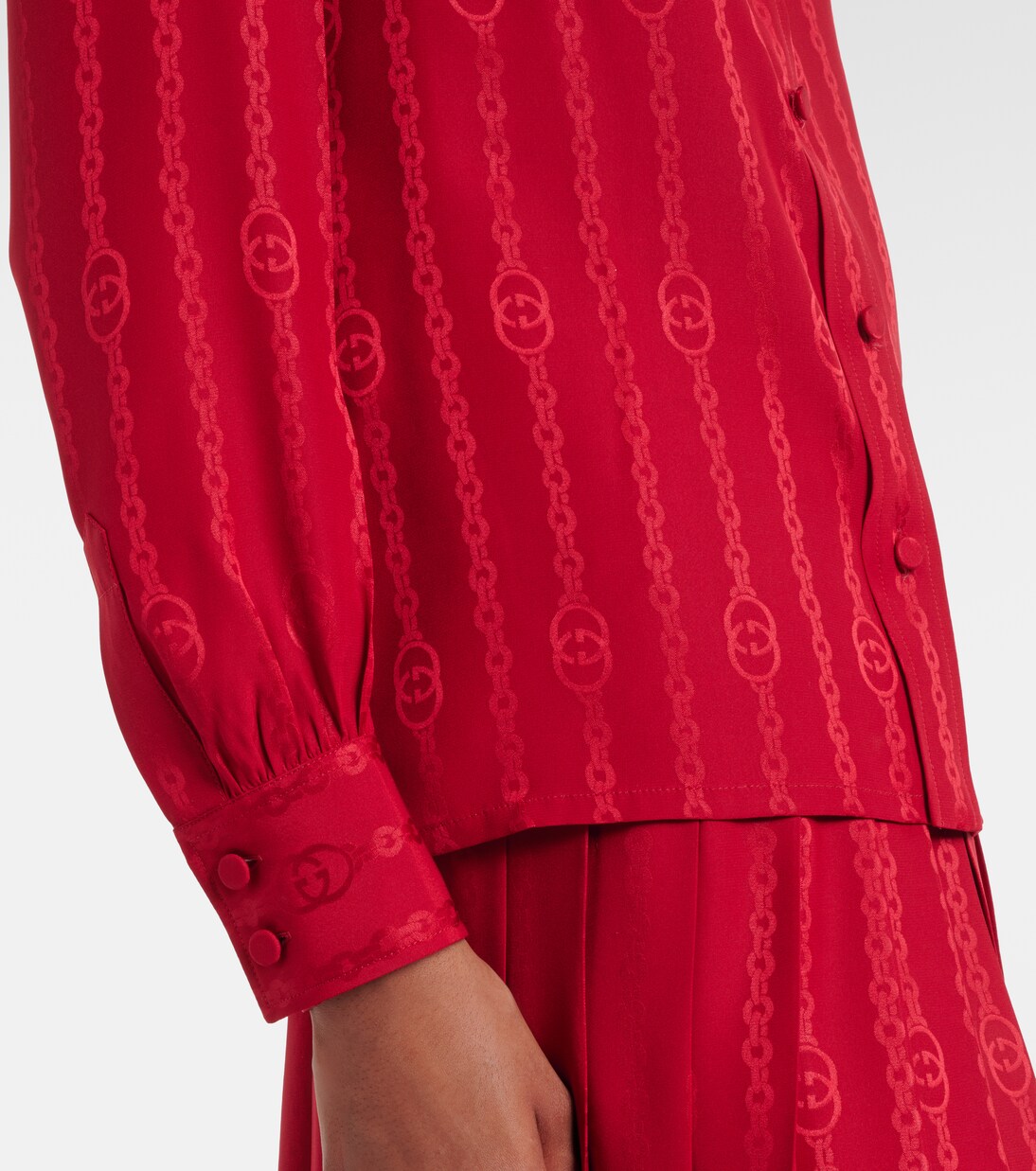 Interlocking G silk jacquard blouse | Gucci