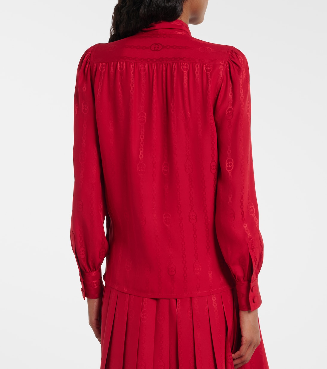 Interlocking G silk jacquard blouse | Gucci