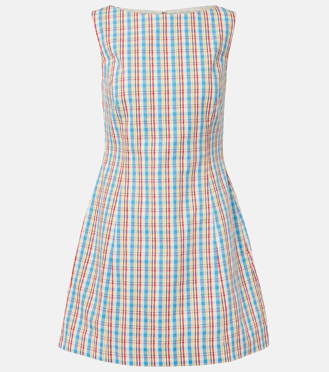 Lydie checked cotton and linen minidress | Faithfull