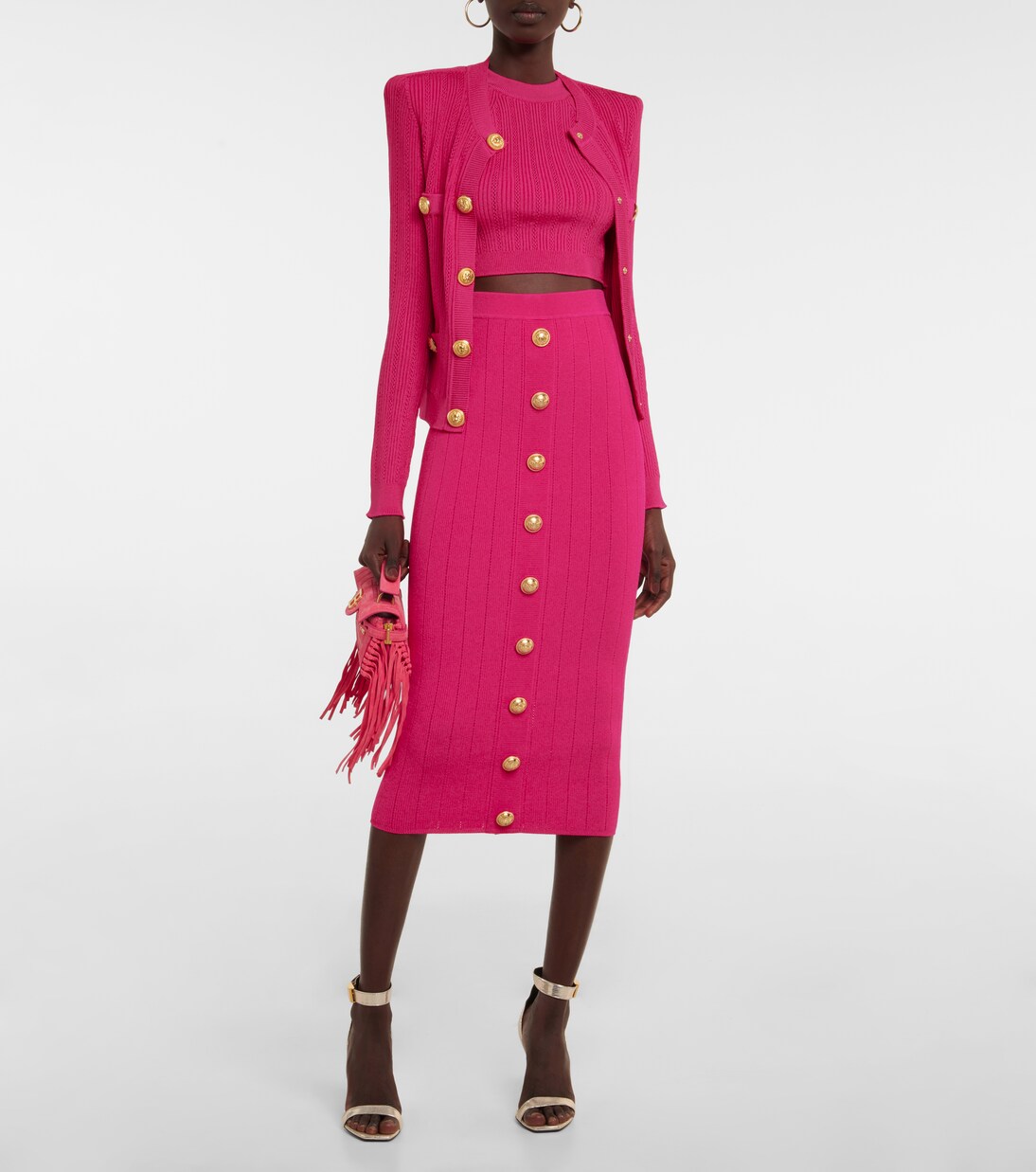 Embellished knit crop top | Balmain