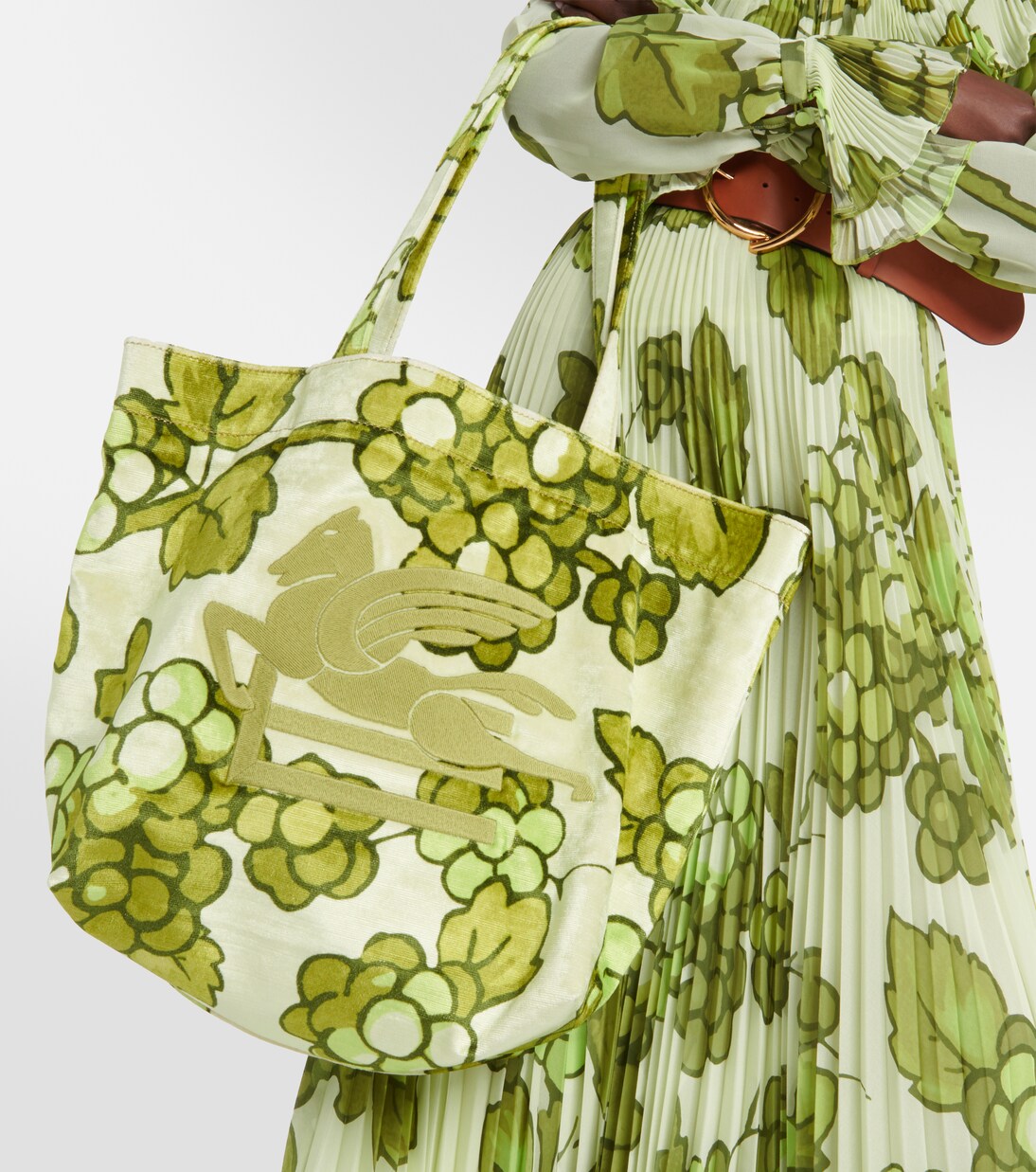 Pegaso leather-trimmed tote bag | Etro