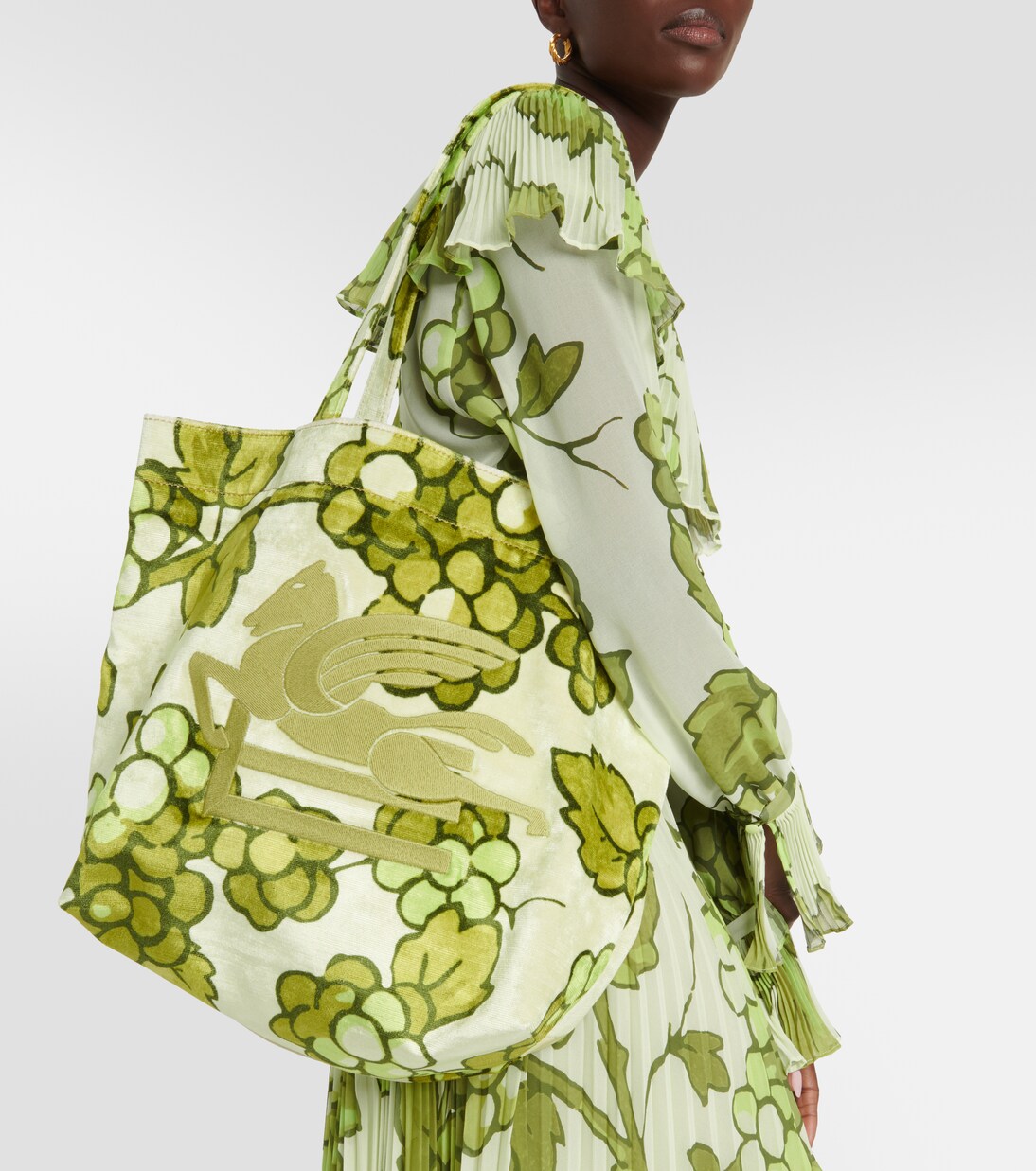 Pegaso leather-trimmed tote bag | Etro