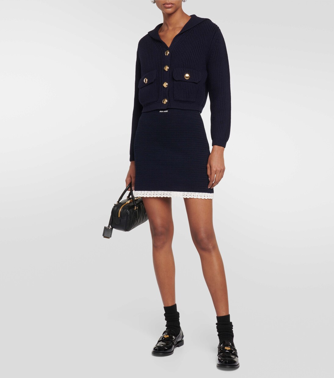 Minirock aus Häkelstrick | Miu Miu