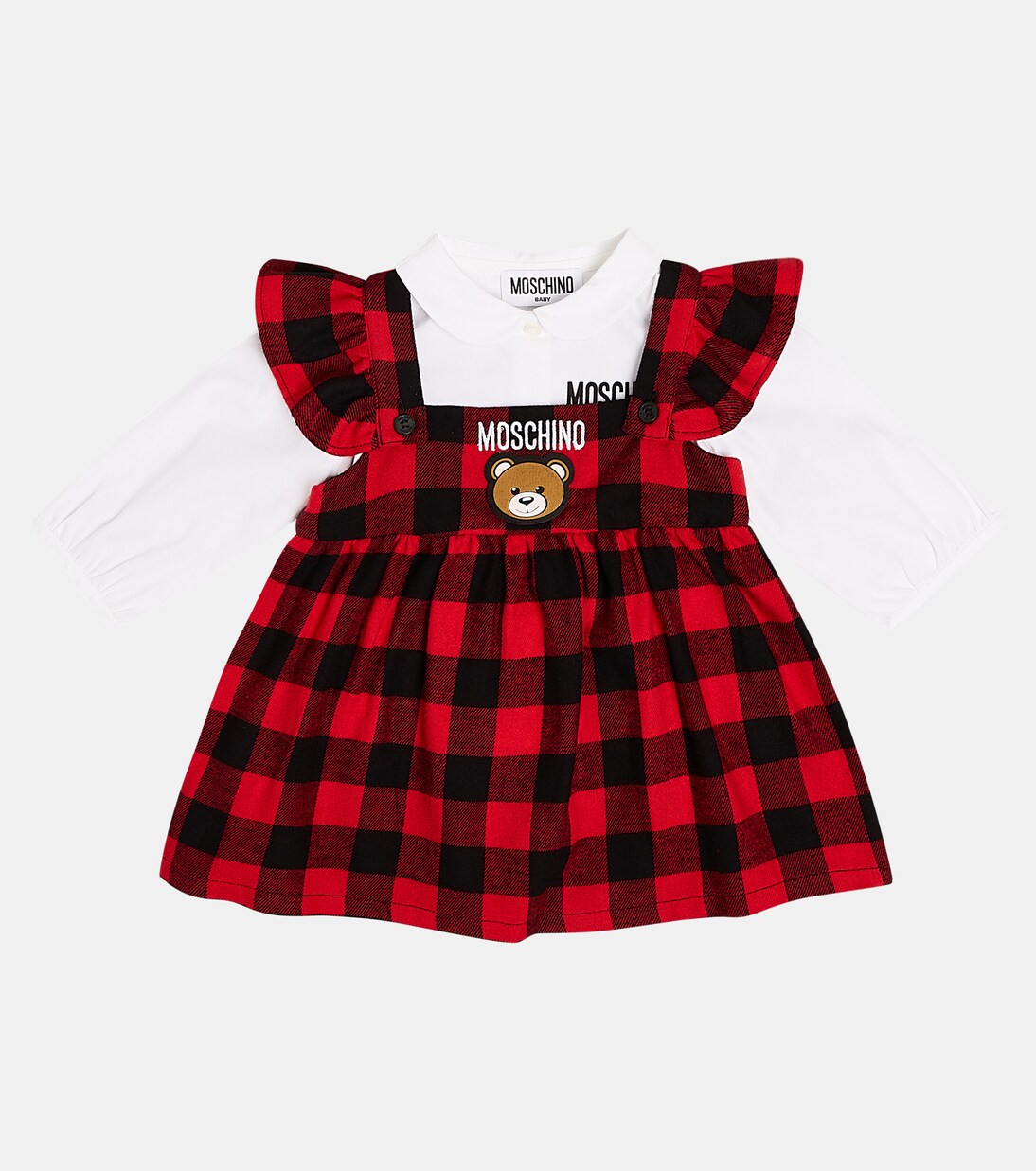 Baby Teddy Bear cotton top and dress set | Moschino Kids