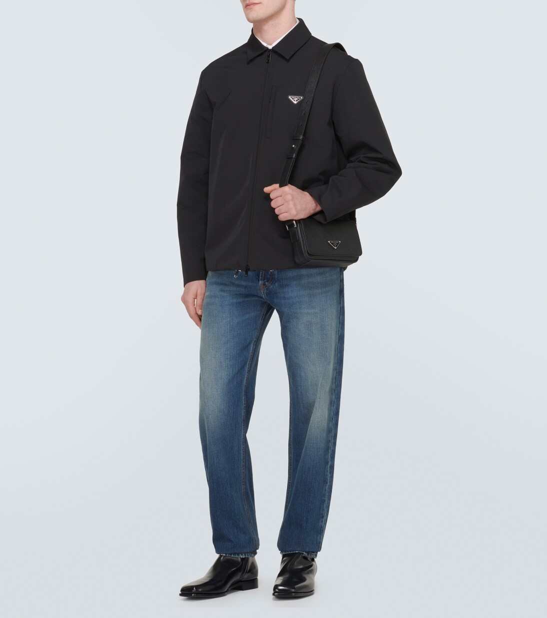 بوت للكاحل من الجلد | Prada