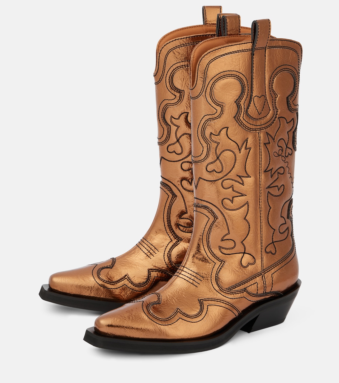 Stiefel Black Feminine aus Lederimitat | Ganni