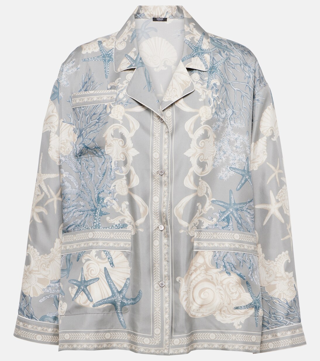 Barocco Sea oversized silk twill shirt | Versace