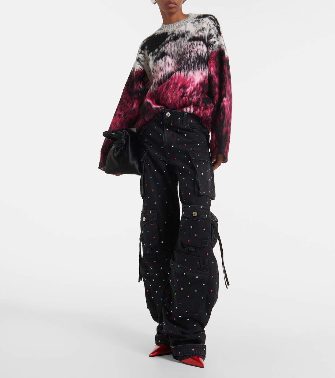 Verzierte High-Rise Cargo-Jeans Fern | The Attico