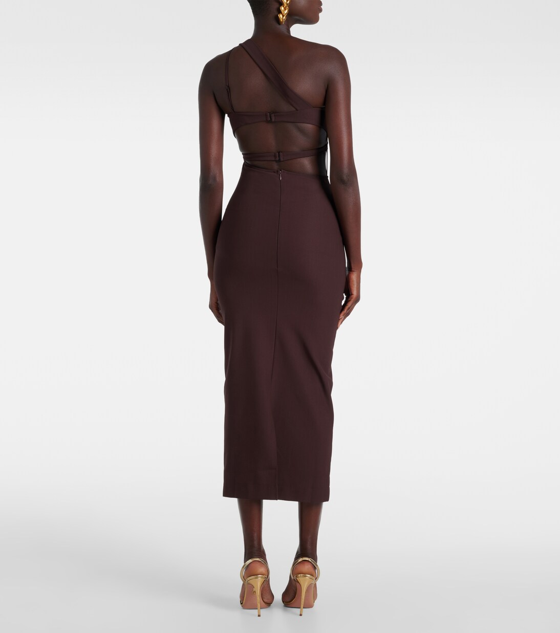 Robe midi asymétrique en soie | Nensi Dojaka