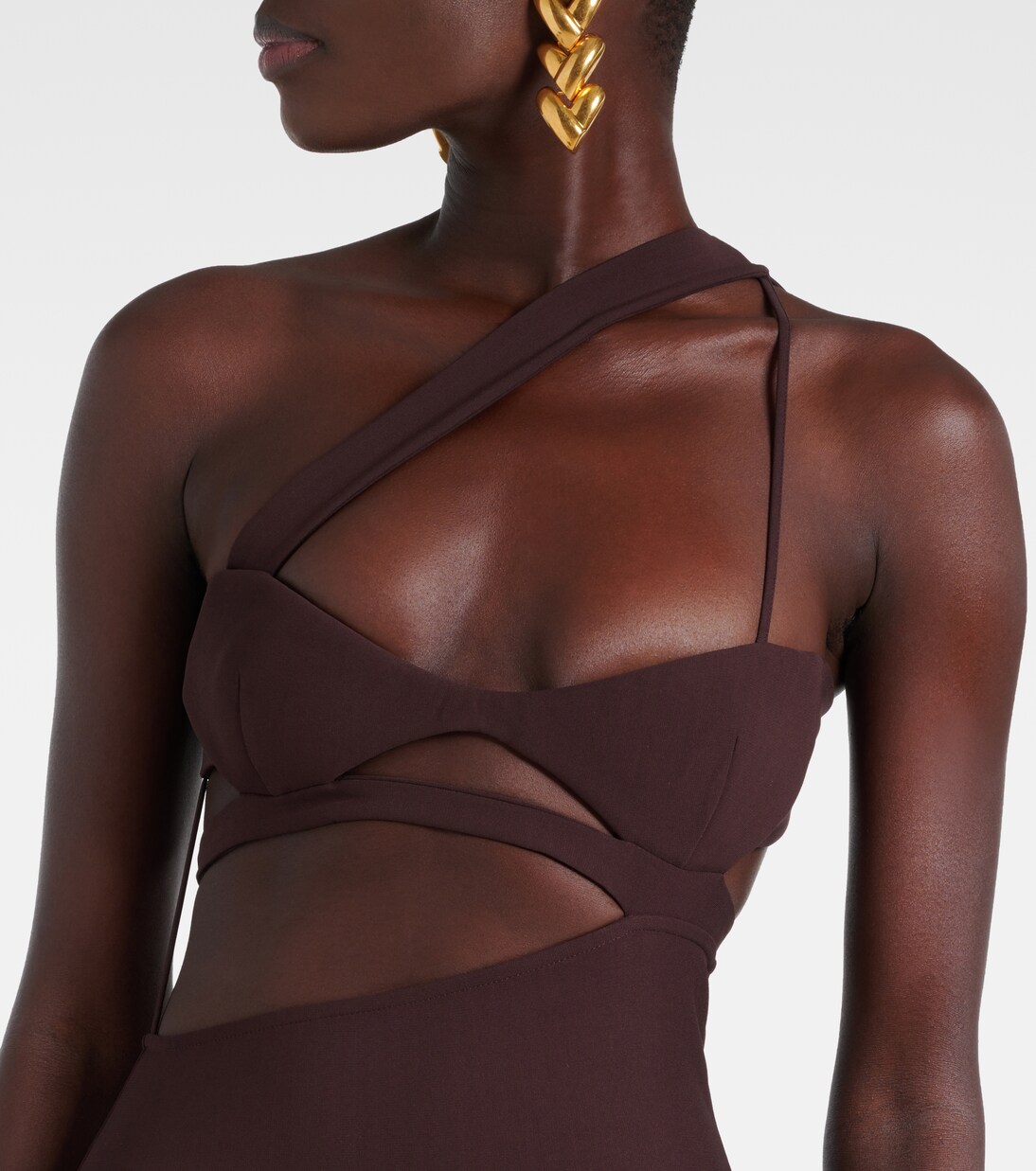 Robe midi asymétrique en soie | Nensi Dojaka