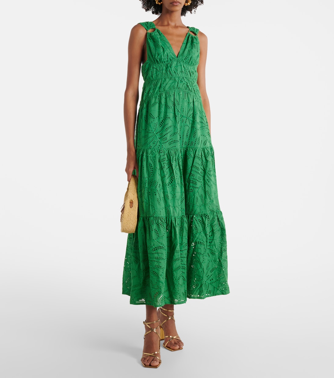 Monstera tiered cotton maxi dress | Farm Rio
