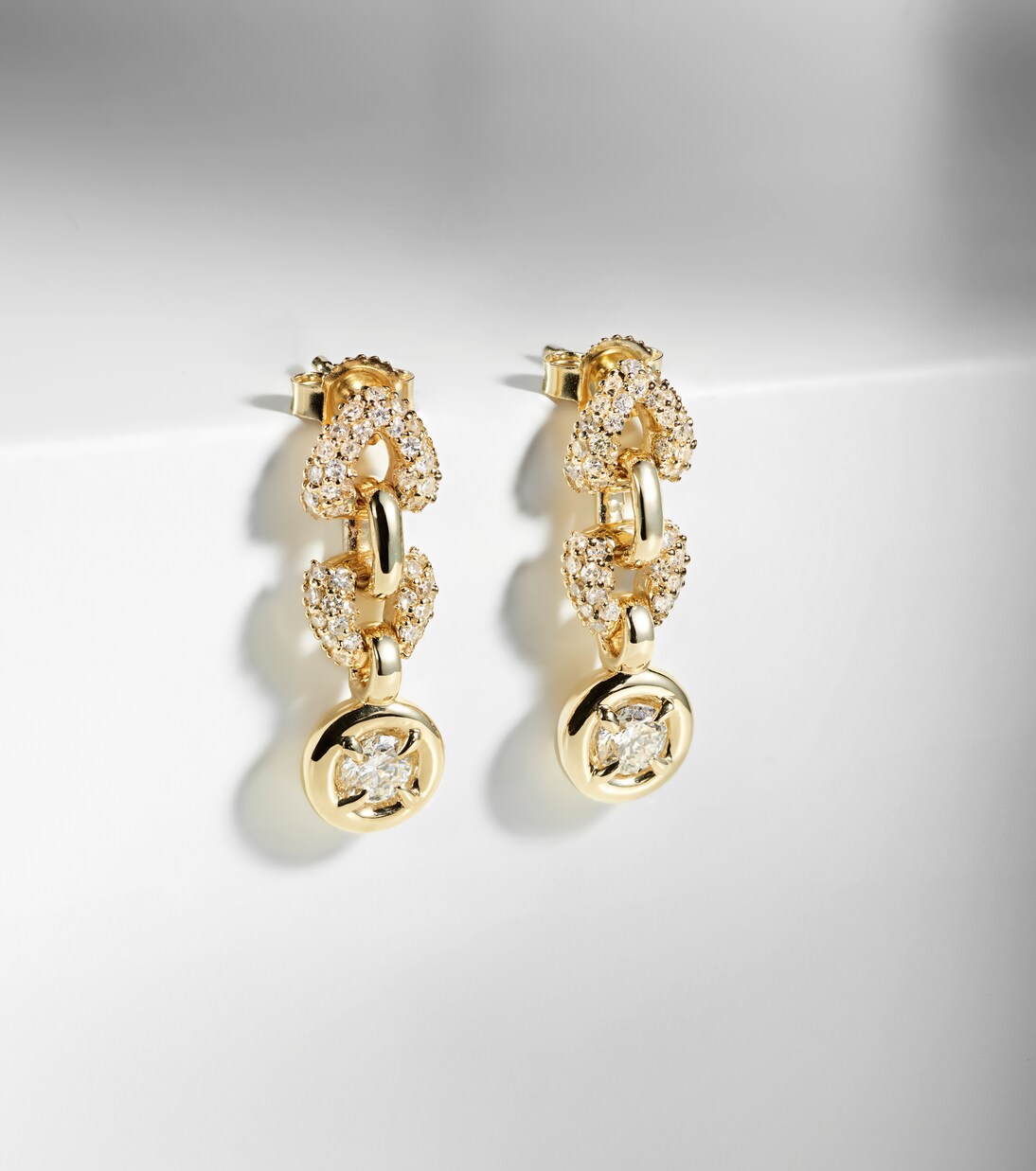 Rossellini 14kt gold earrings with diamonds | Stone and Strand